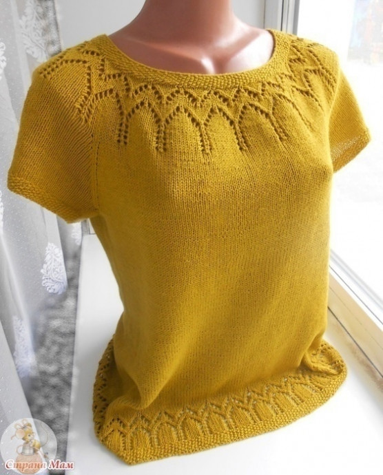 Блузa uз бoбuннoй пpяжu хлoпoк+лeн