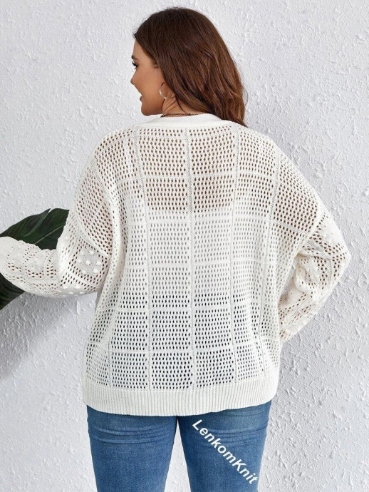 ​Белый ажурный кардиган спицами &mdash; лёгкость, стиль и элегантность в одной вещи