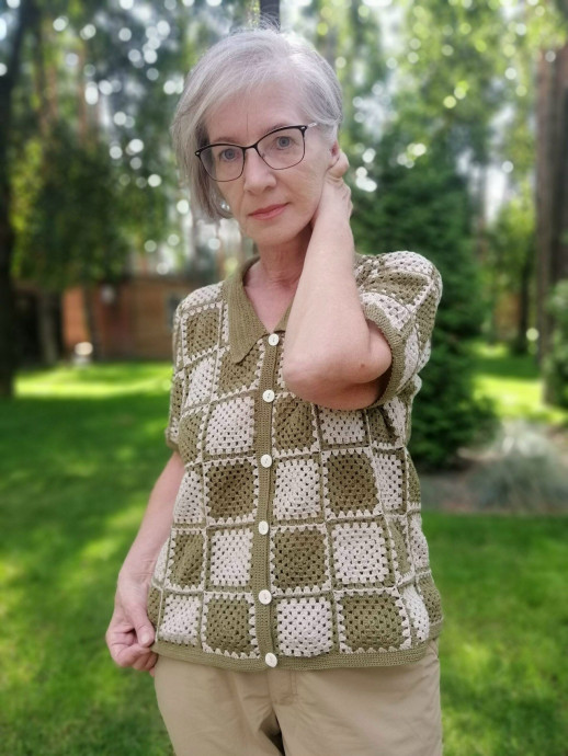 Рубашка из мотивов крючком