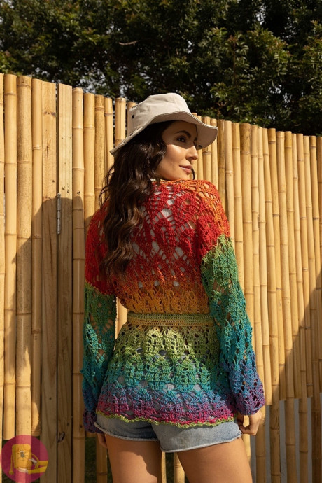 Ажуpный каpдиган кpючком