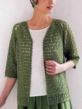 Жакет изо льна, связанный крючком &mdash; лёгкость, стиль и характер