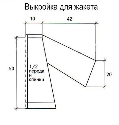 Жакет спицами, модель с рукавом 3/4