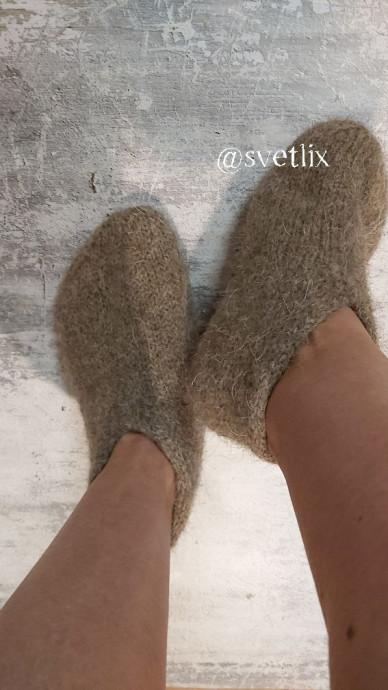 Домашние тёплые двуслойные тапки