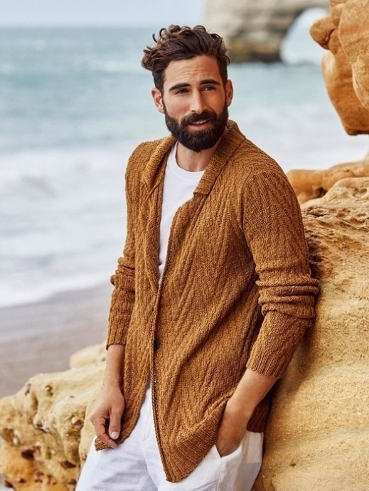 Мужской жакет спицами