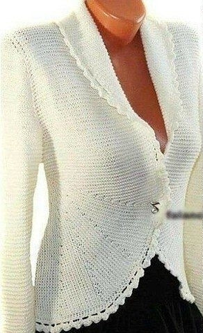 Жакет платочной вязкой