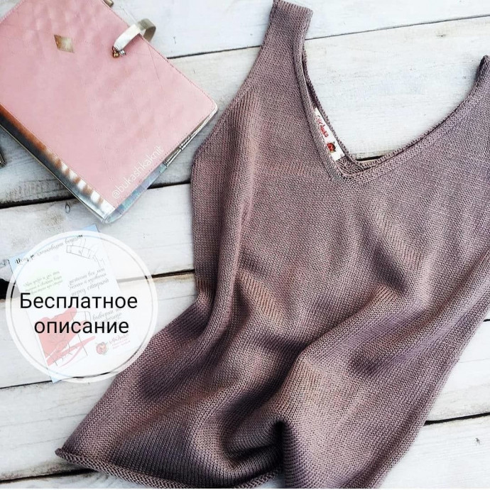 Майка-топ, вяжем спицами
