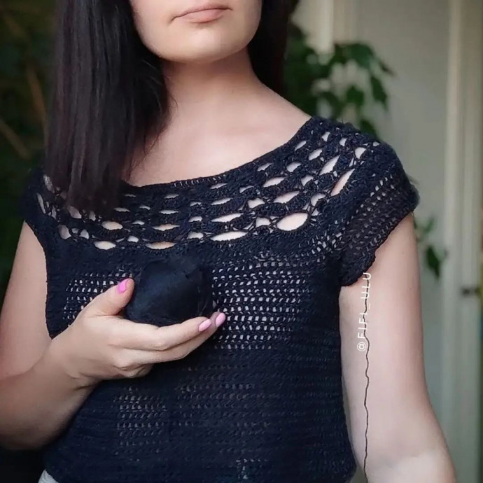 Платье с круглой кокеткой крючком, размер S/M