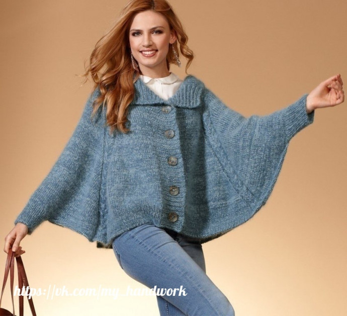 Кейп с отложным воротником