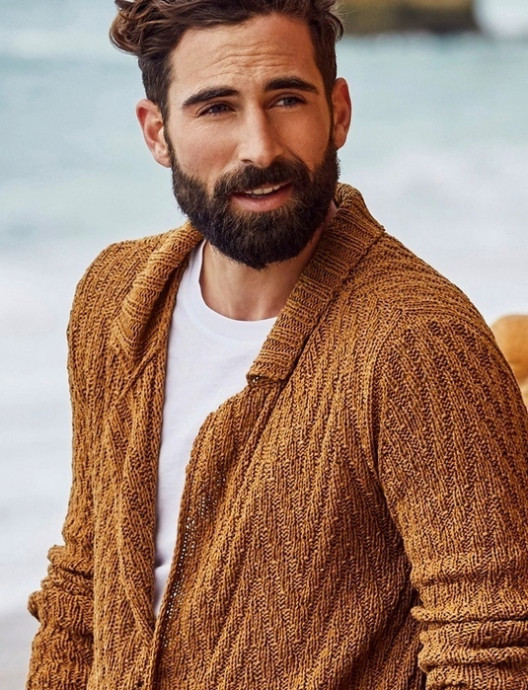 Мужской жакет, связанный спицами