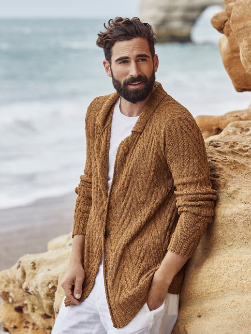 Мужской кардиган (кофта) спицами