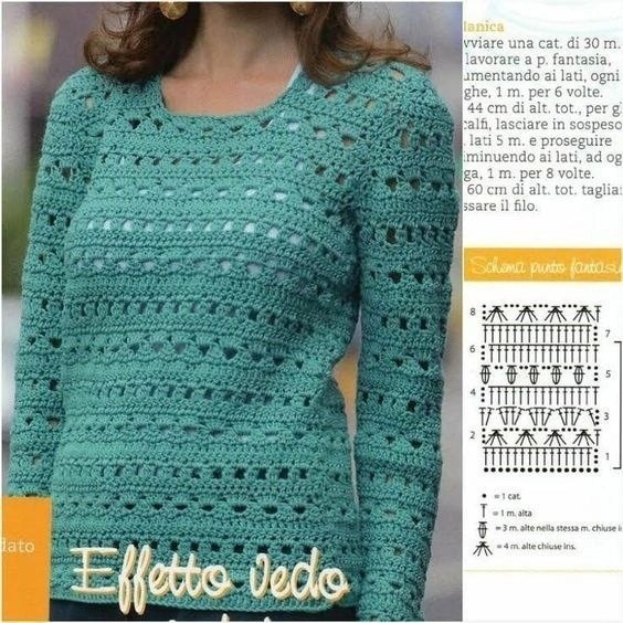 Узор крючком. Джемпер крючком