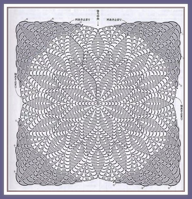 Топ крючком, связанный от центра узора по типу вязания салфеток, предлагают японские дизайнеры