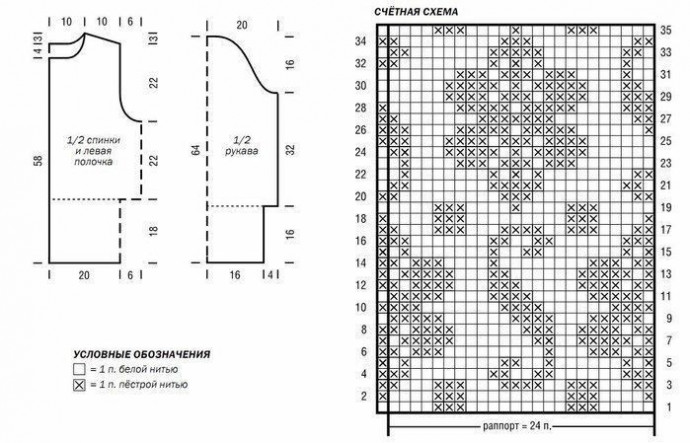 Жакет спицами с жаккардовым узором