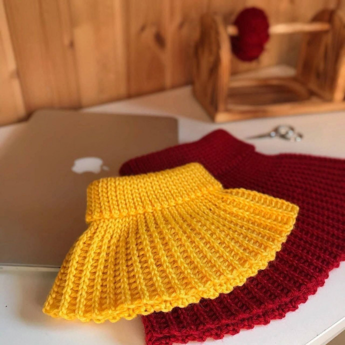 Манишка спицами