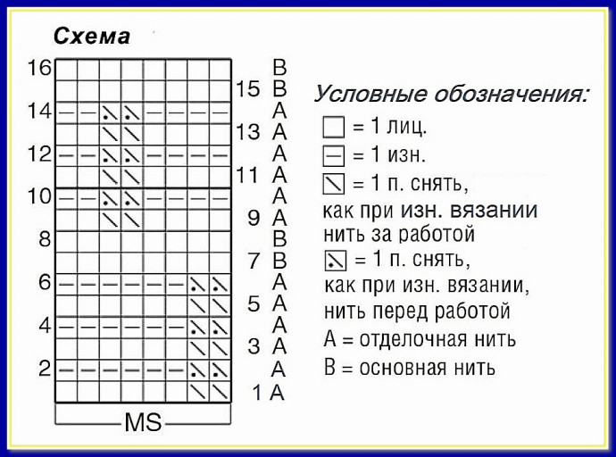 Косынка спицами контрастным узором «Соты»