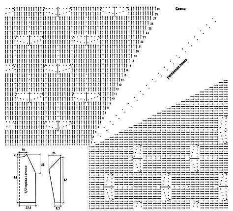Крючком: джемпер с узором «стрекозки»