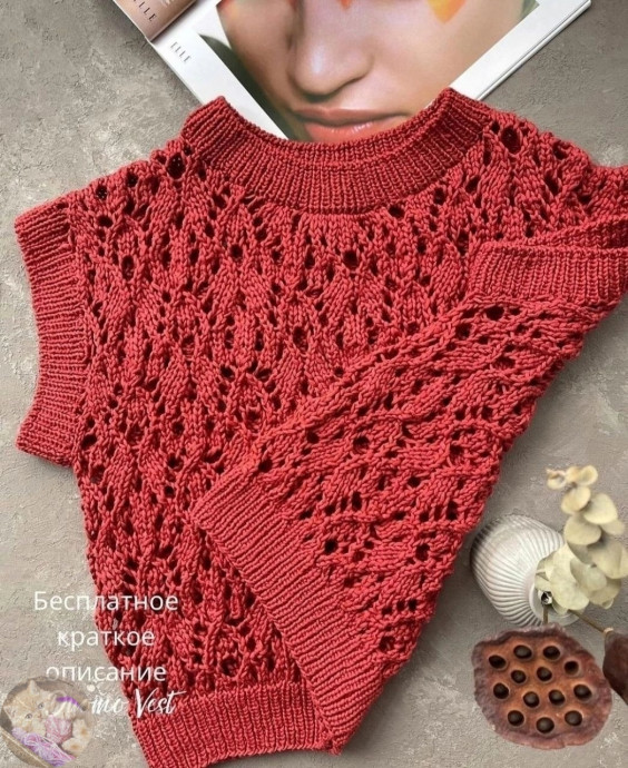 Летний ажурный топ спицами — это про лёгкость, свободу и удовольствие от каждого ряда