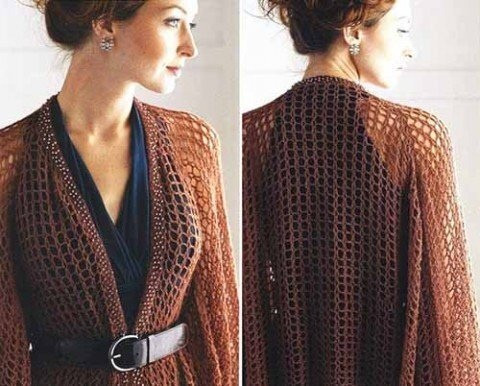 Ажурная накидка, вяжем крючком