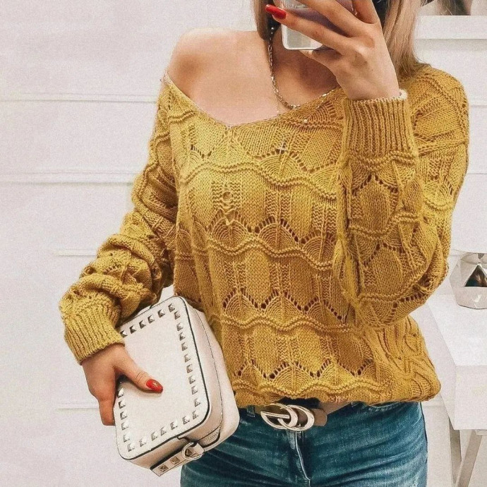 Вяжем пуловер модного цвета