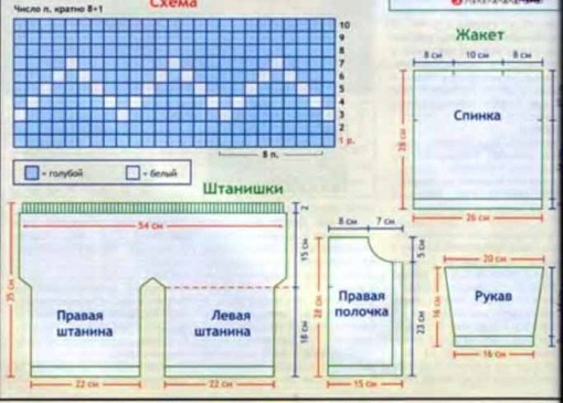 Жакет и штанишки для малышей