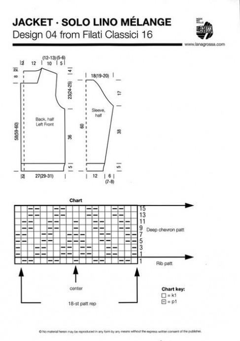 Мужской жакет, связанный спицами