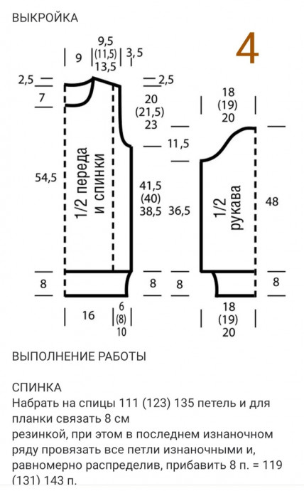 Свитер с узором из кос спицами