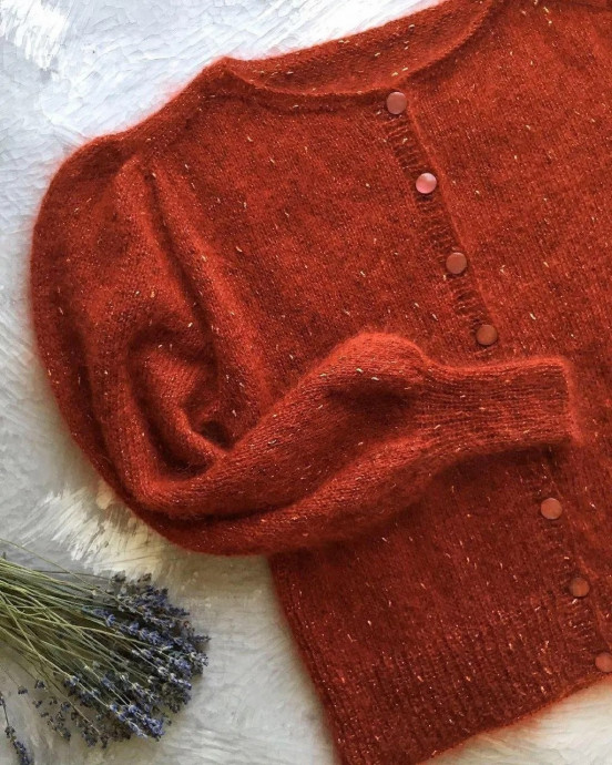 Кардиган кирпичного цвета