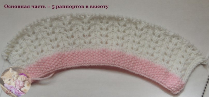 Бepeт из комплeкта "Нeжная Азалия" спицами