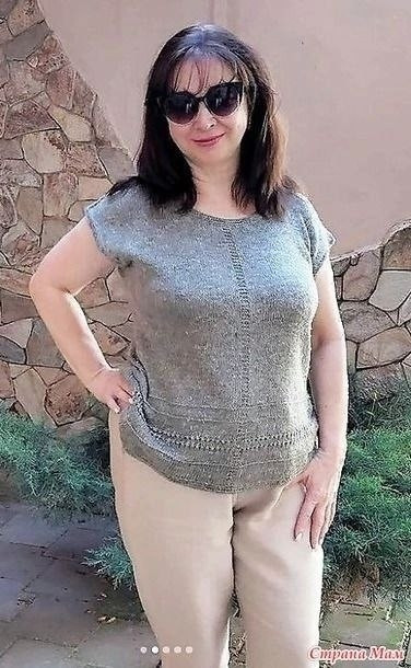 Базовый летний топ спицами