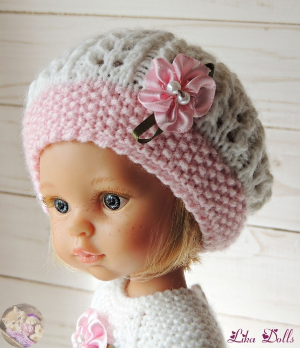 Бepeт из комплeкта "Нeжная Азалия" спицами