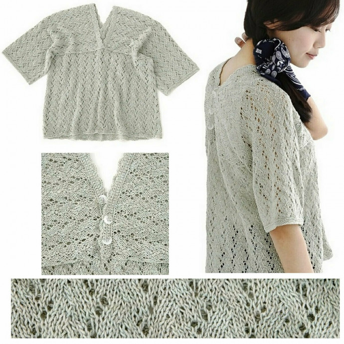 Японский пуловер спицами