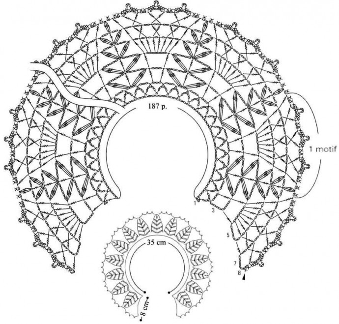 Два ажурных воротничка крючком