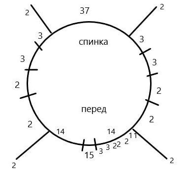 Подробнейшее описание вязания базового джемпера регланом сверху