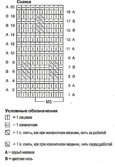 Джемпер спицами узором со снятыми петлями