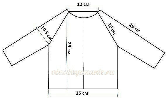 Как вязать кофту-реглан сверху без швов