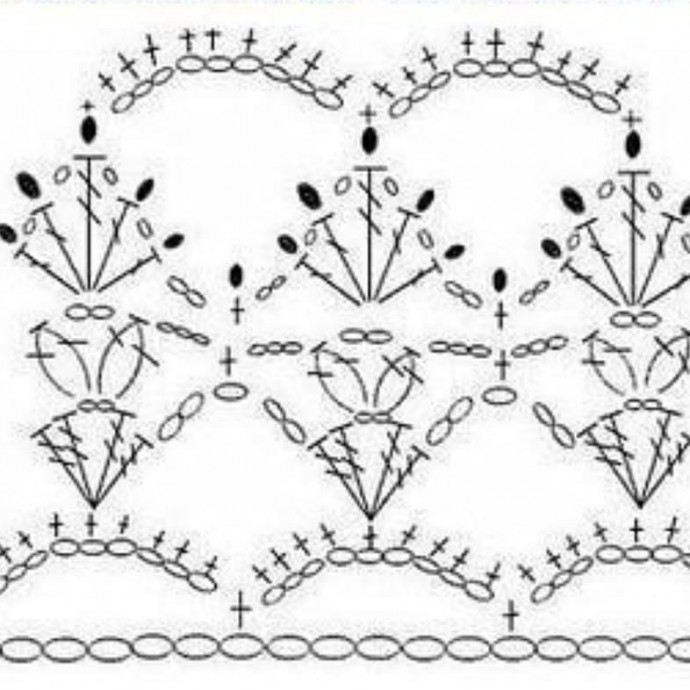 Узор крючком для каймы или полноценной вещи