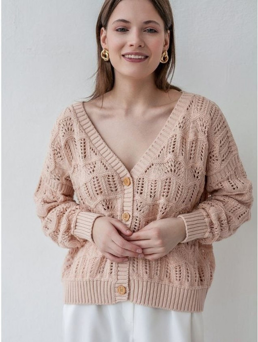 Кофта на пуговицах, вжем спицами
