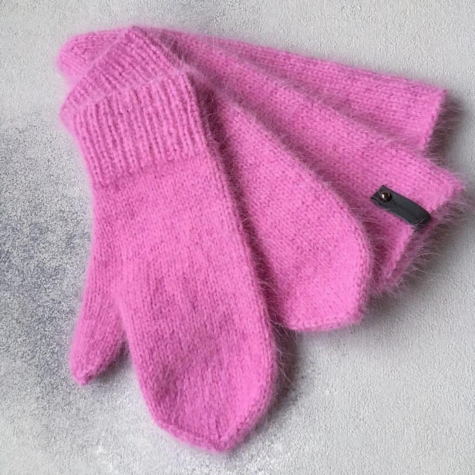 Варежки из пуха норки