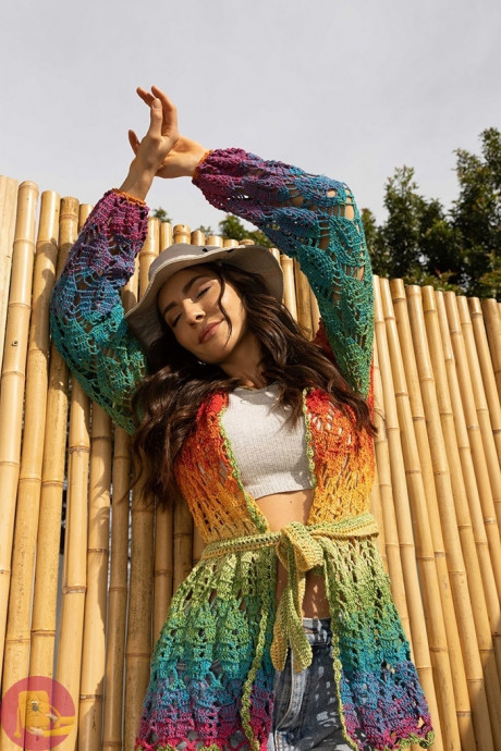 Ажуpный каpдиган кpючком