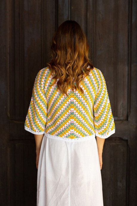 Джемпер Arrow крючком от дизайнеров Laines du Nord - стильная геометрия в каждом стежке