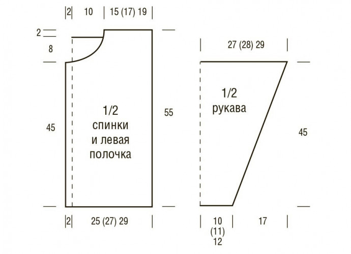 Жакет с оборками спицами