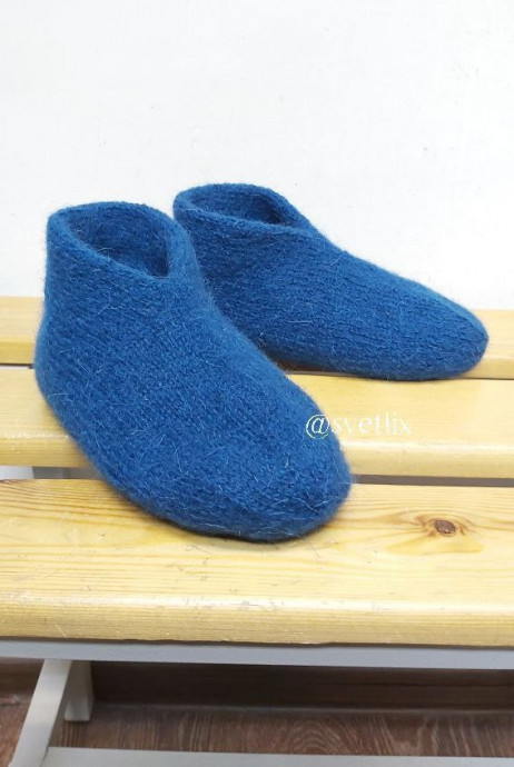 Домашние тёплые двуслойные тапки