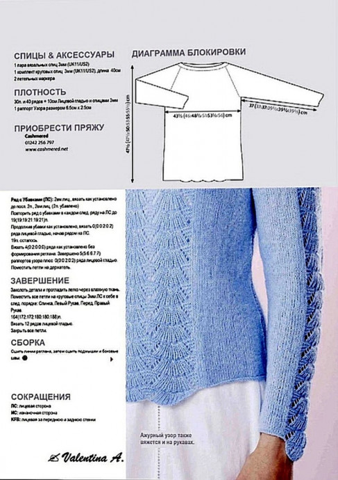 Дизайнерский пуловер спицами