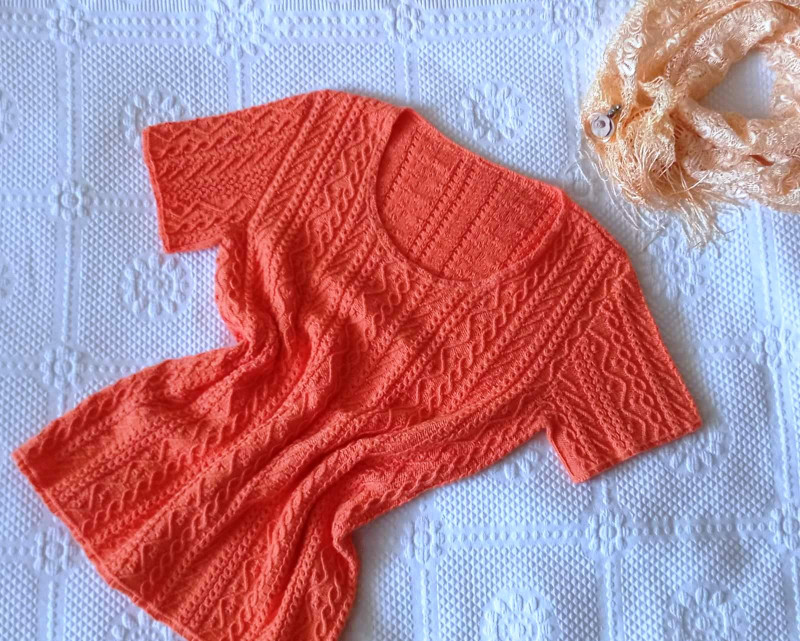 Летняя кофточка из пряжи Газзал Беби Коттон