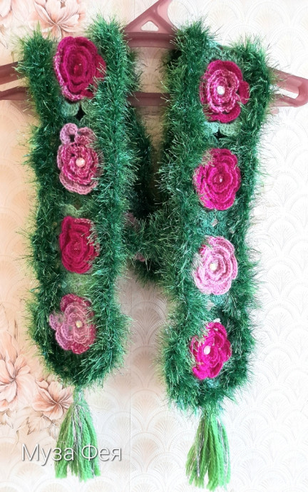 Новогодний шарфик крючком