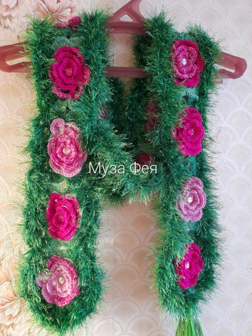 Новогодний шарфик крючком