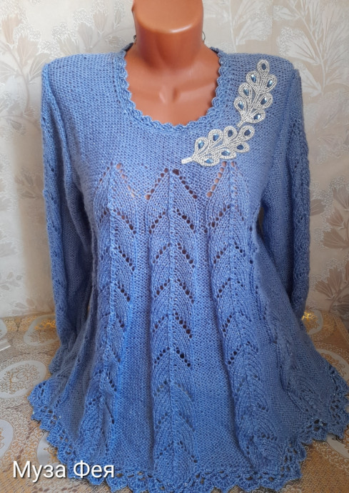 Джемпер спицами "Утро туманное..."