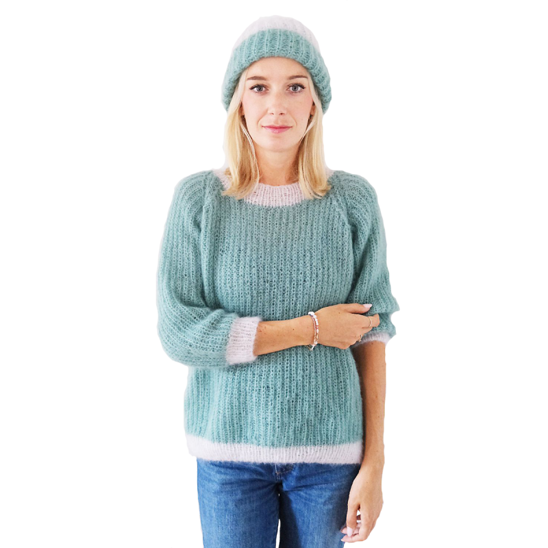 Рельефное вязание, объёмная резинка. Пуловер полупатентной рыбацкой резинкой.