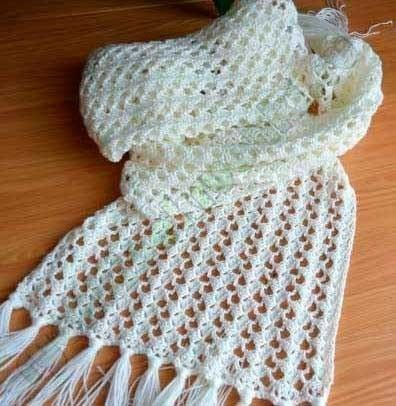 Красивый ажурный шарф спицами - 72 фото